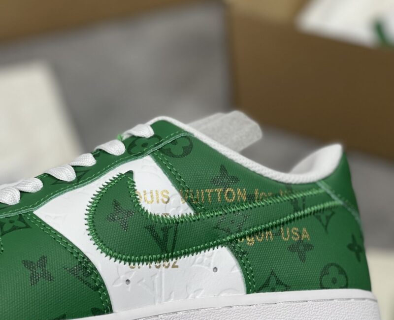 Giày Louis Vuitton x Air Force 1 Xanh green like auth