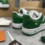 gót giày Louis Vuitton x Air Force 1 Xanh green like auth