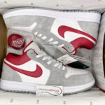 Giày Air Jordan 1 Low SE ‘Light Smoke Grey Gym Red’ rep 1:1