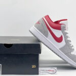 Giày Air Jordan 1 Low SE ‘Light Smoke Grey Gym Red’ rep 1:1