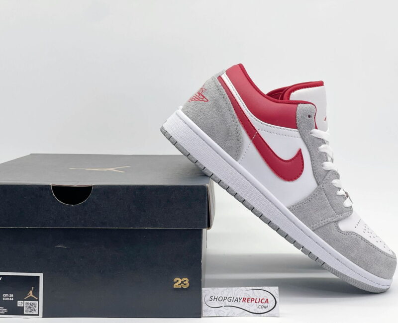 Giày Air Jordan 1 Low SE ‘Light Smoke Grey Gym Red’ rep 1:1
