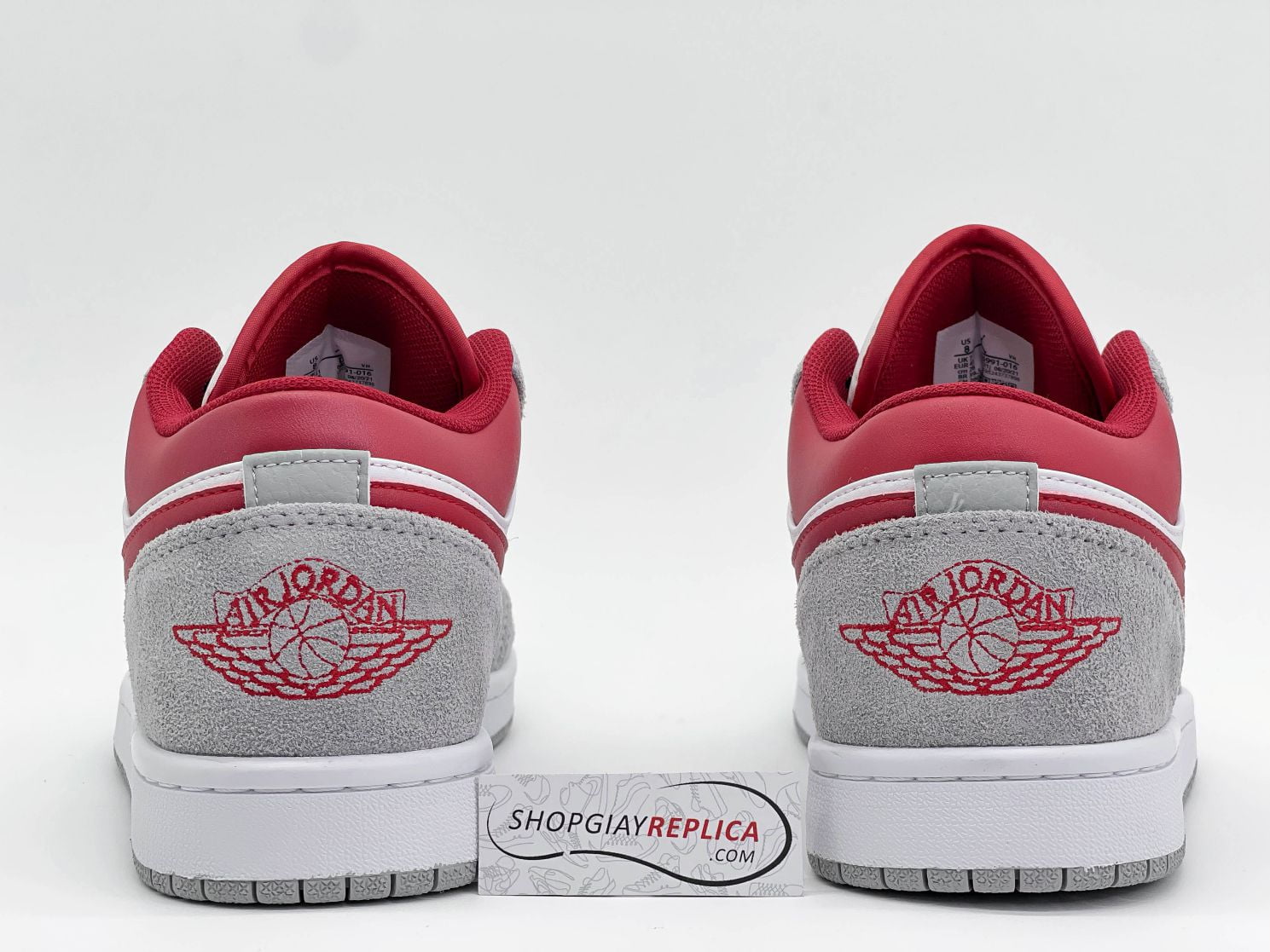 Giày Air Jordan 1 Low SE ‘Light Smoke Grey Gym Red’ rep 1:1