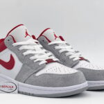 Giày Air Jordan 1 Low SE ‘Light Smoke Grey Gym Red’ rep 1:1