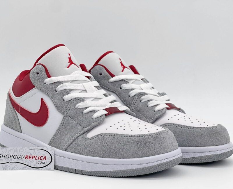 Giày Air Jordan 1 Low SE ‘Light Smoke Grey Gym Red’ rep 1:1