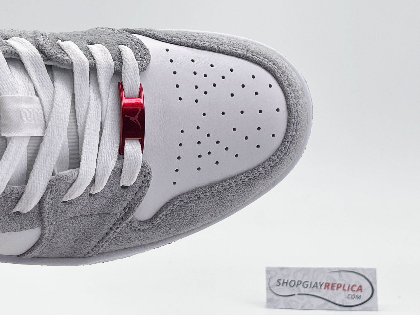 Giày Air Jordan 1 Low SE ‘Light Smoke Grey Gym Red’ rep 1:1