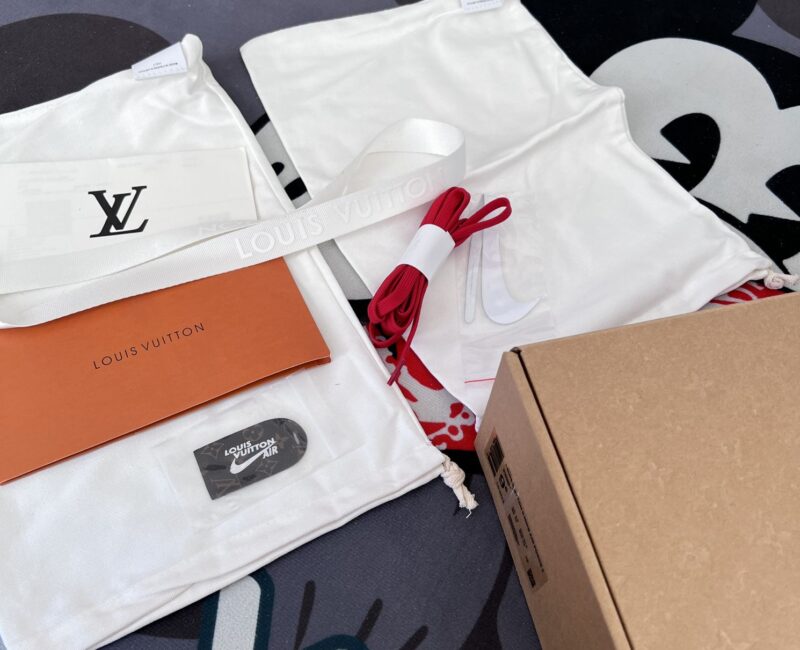 phụ kiện Giày LV x Air Force 1 Low By Virgil Abloh ‘Red’ Đỏ Like Auth