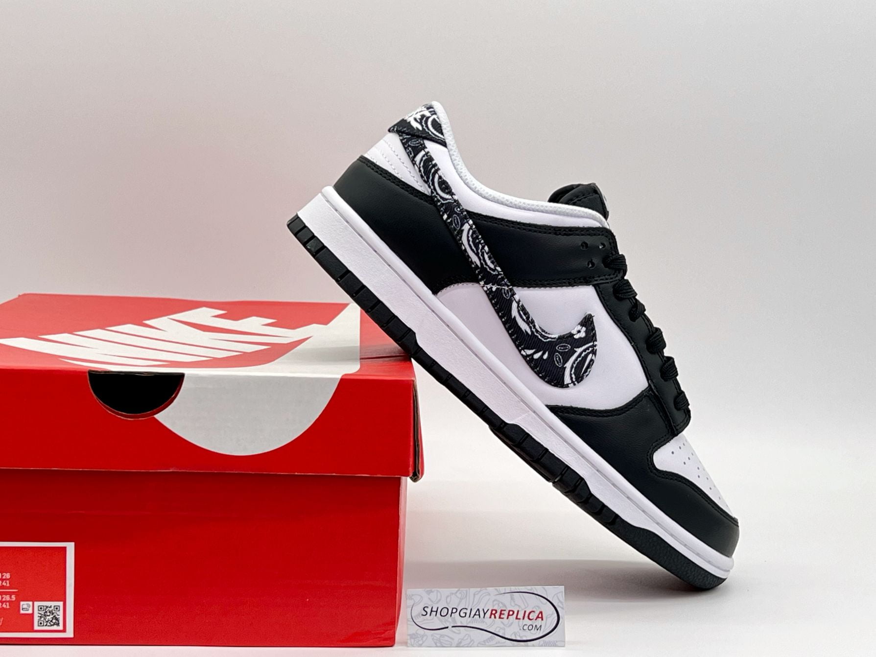 mũi Giày Nike Dunk Low ‘Black Paisley’ Like Auth