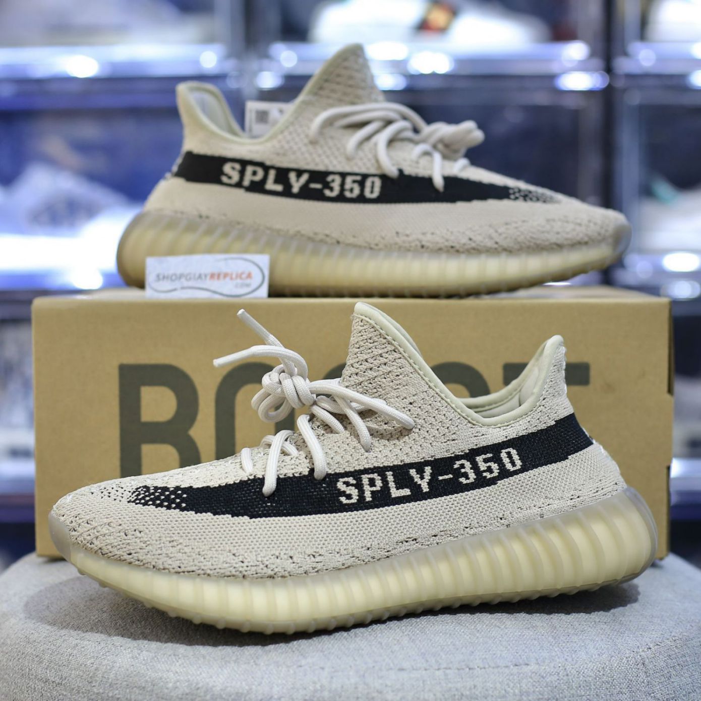 Giày Adidas Yeezy Boost 350 V2 'Beige Black' rep 1:1