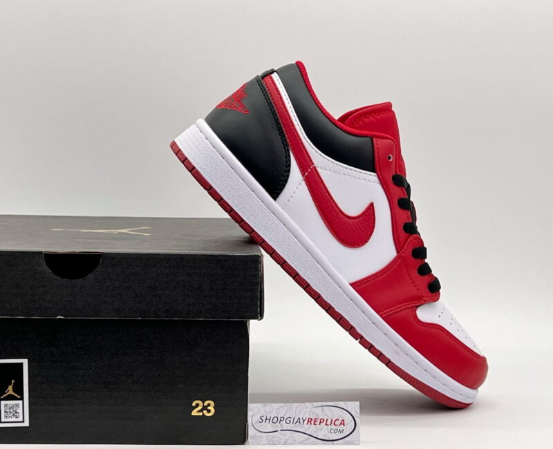 Giày Air Jordan 1 Low Reverse đen đỏ rep 1:1