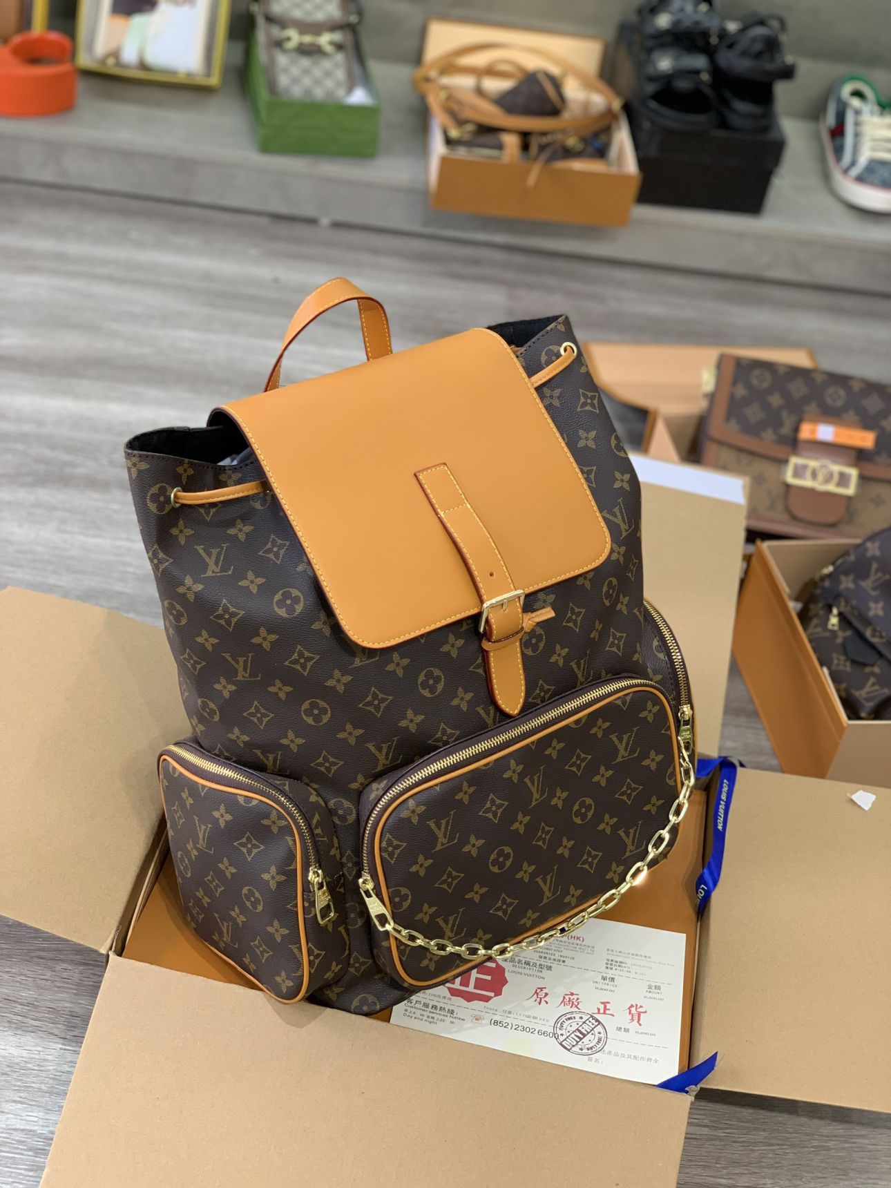 Balo Louis Vuitton Trio Backpack Nâu Monogram Siêu Cấp