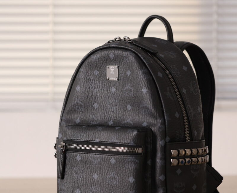 Balo MCM Stark Side Studs in Visetos Black Smalll