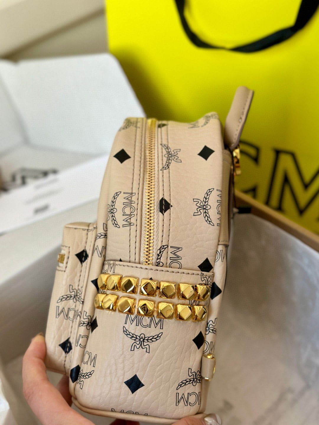 Balo MCM Stark Side Studs in Visetos Pink