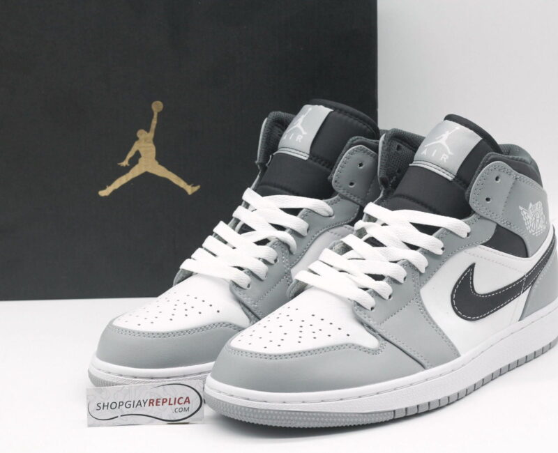 Giày Nike Air Jordan 1 Mid Light Smoke Grey Anthracite 2022 rep 1:1