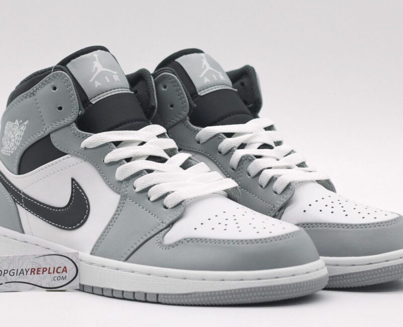 Giày Nike Air Jordan 1 Mid Light Smoke Grey Anthracite 2022 rep 1:1