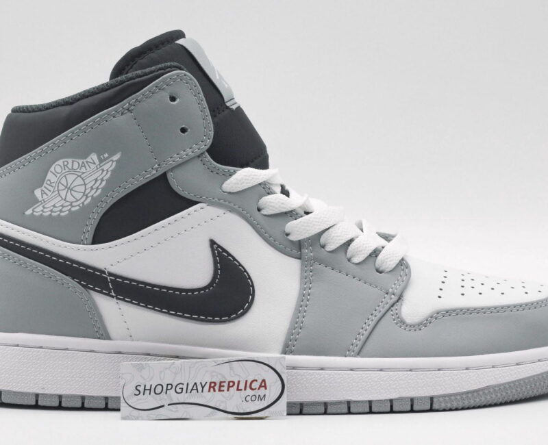 Giày Nike Air Jordan 1 Mid Light Smoke Grey Anthracite 2022 rep 1:1