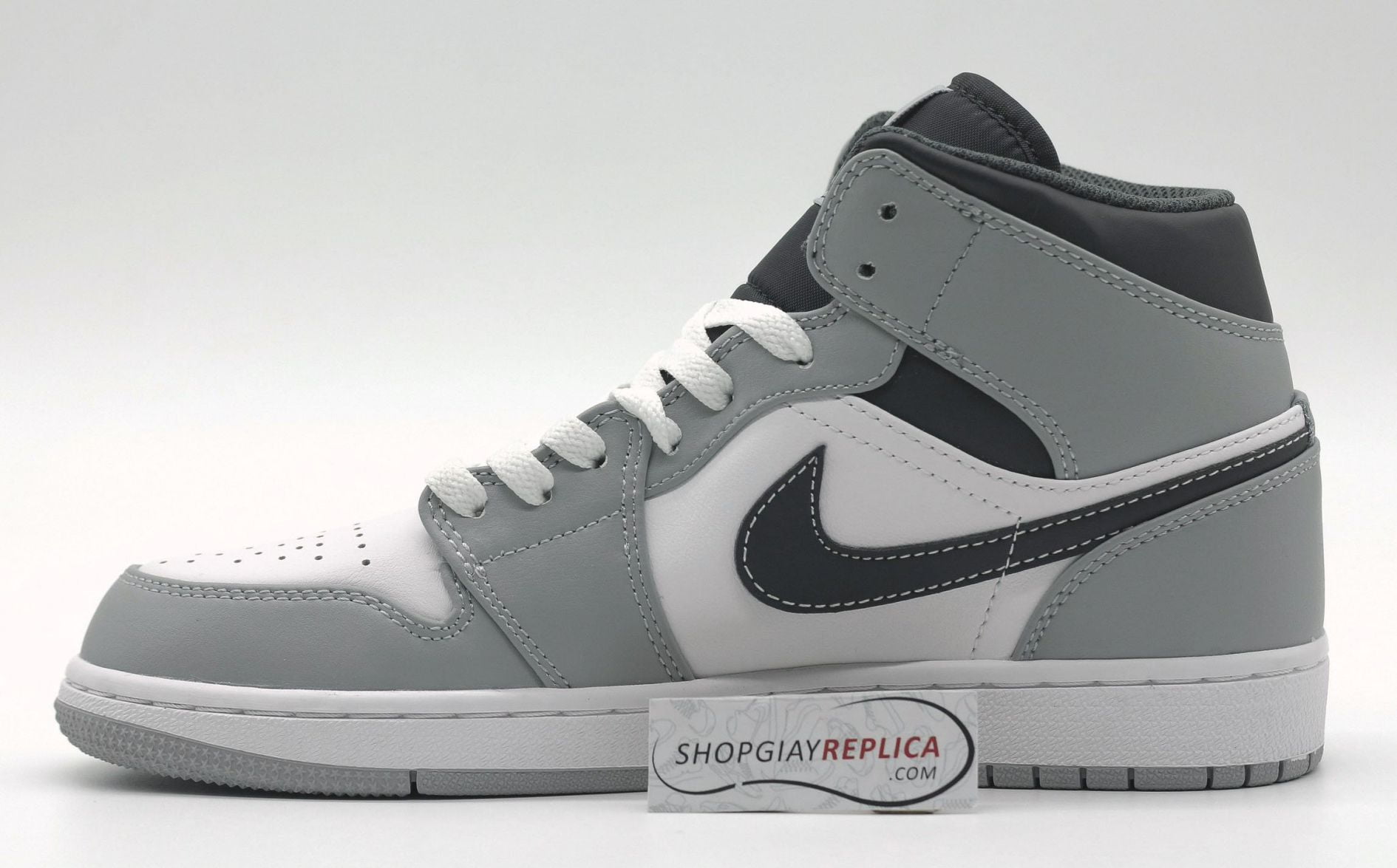 Giày Air Jordan 1 Mid Light Smoke Grey Anthracite 2022 rep 1:1
