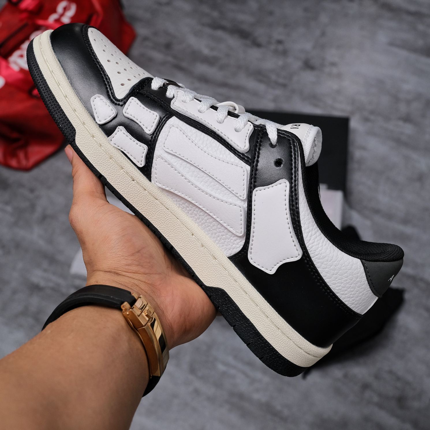 Giày Amiri Skel low trắng đen black white