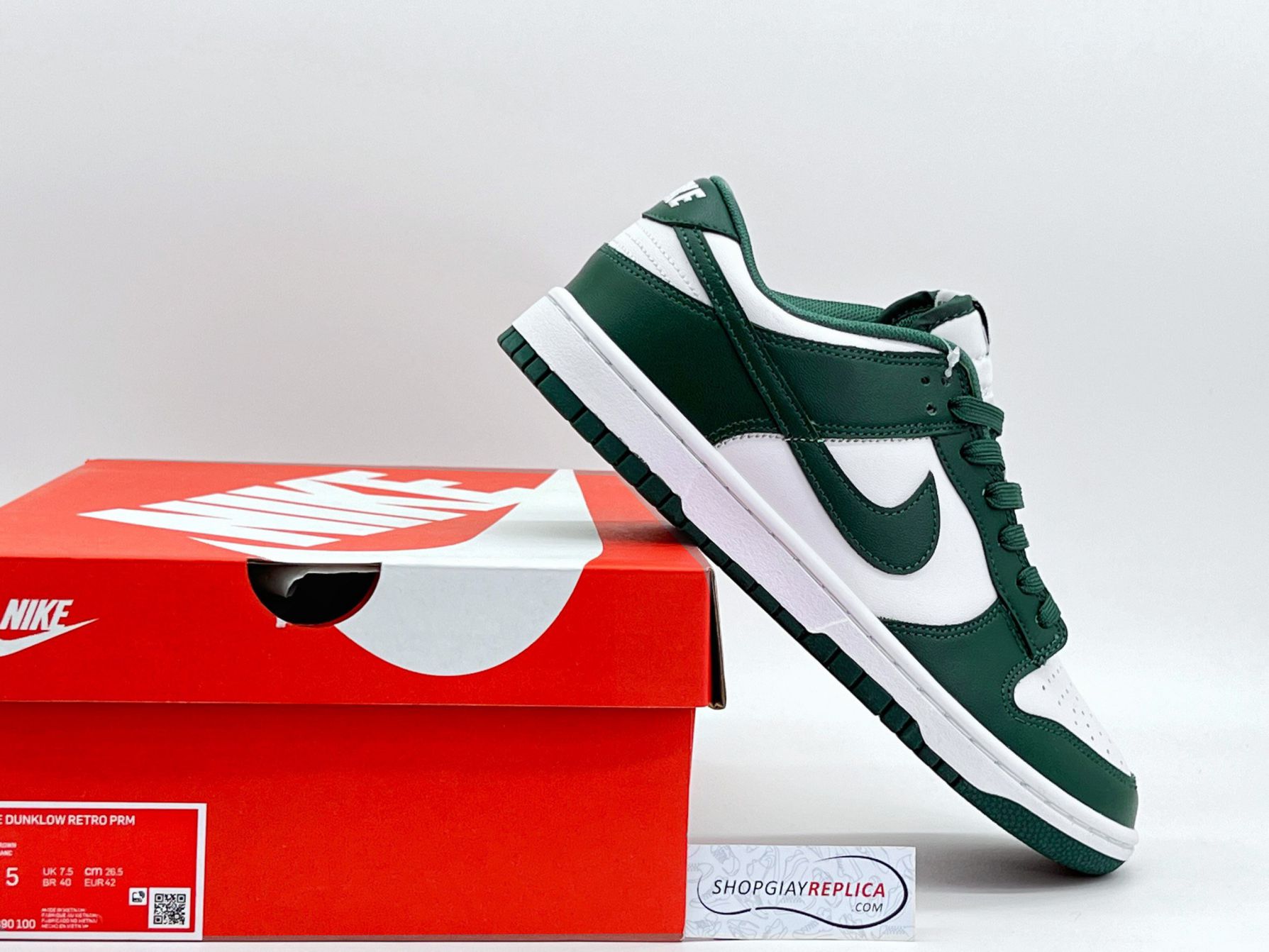 Giày Nike Dunk Low Trắng Xanh Like Auth