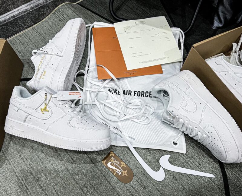 Giày Louis Vuitton x Nike Air Force 1 Low By Virgil Abloh ‘White’ Siêu Cấp