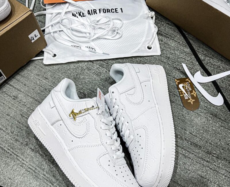 Giày Louis Vuitton x Nike Air Force 1 Low By Virgil Abloh ‘White’ Siêu Cấp
