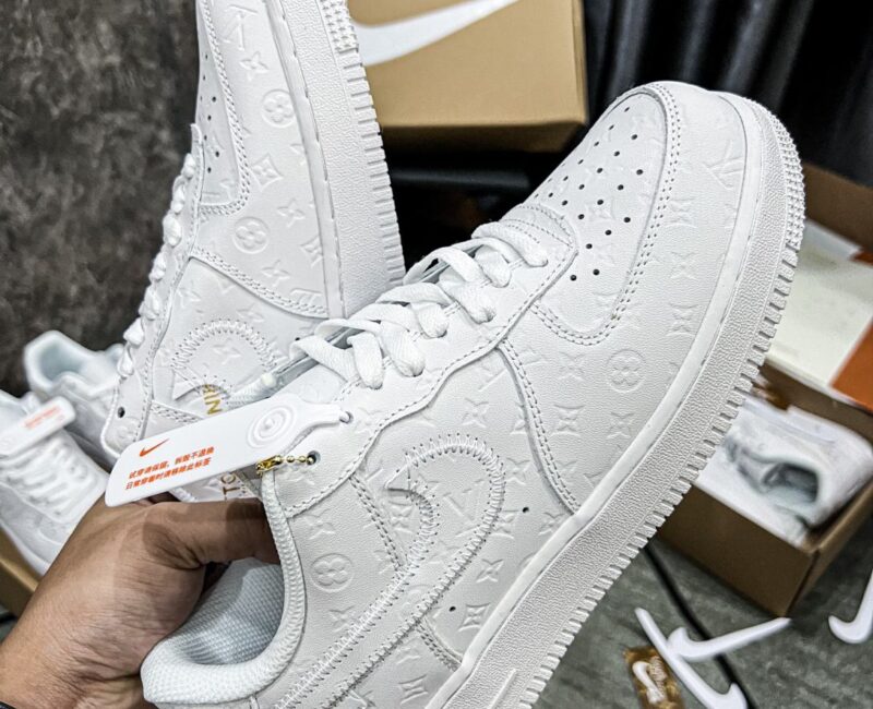 Giày Louis Vuitton x Nike Air Force 1 Low By Virgil Abloh ‘White’ Siêu Cấp