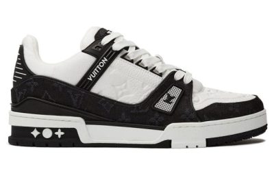 Giày Louis Vuitton LV Trainer Monogram Denim Black Like Auth