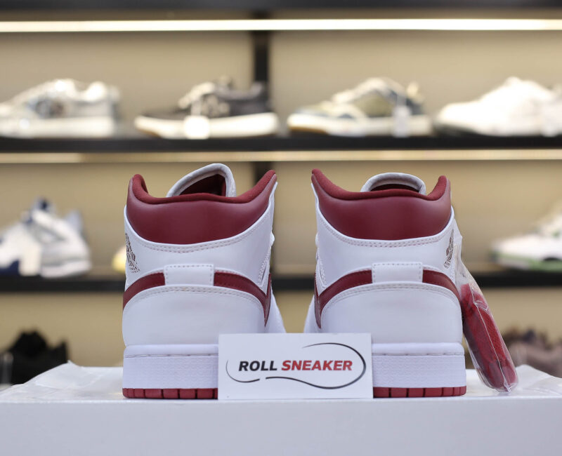Giày Nike Air Jordan 1 Mid 'White Gym Red' trắng đỏ rep 1:1