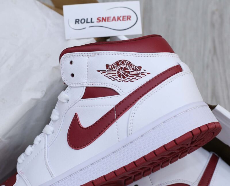 Giày Nike Air Jordan 1 Mid 'White Gym Red' trắng đỏ rep 1:1