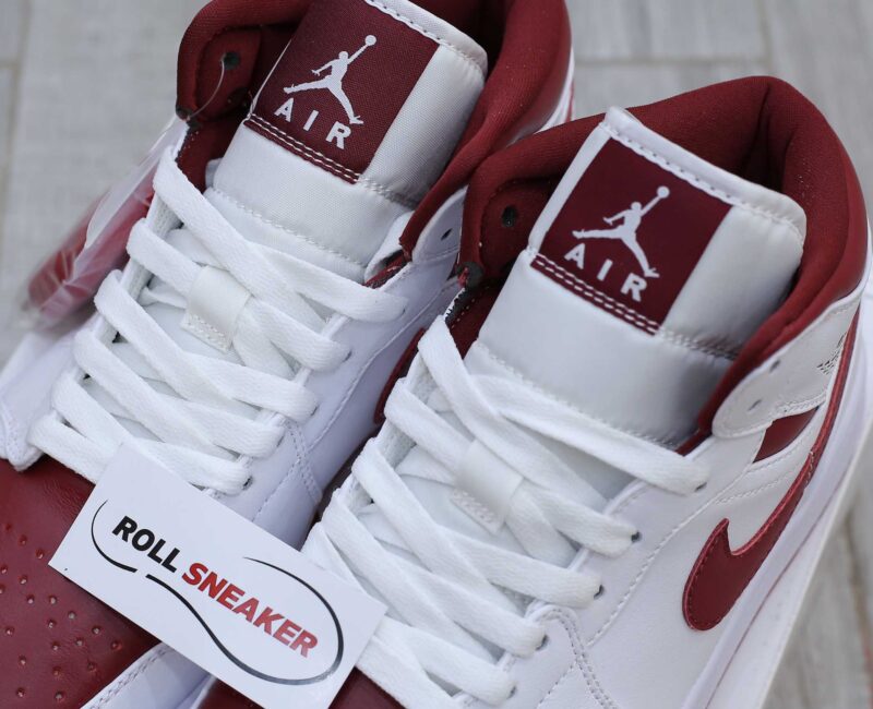 Giày Nike Air Jordan 1 Mid 'White Gym Red' trắng đỏ rep 1:1