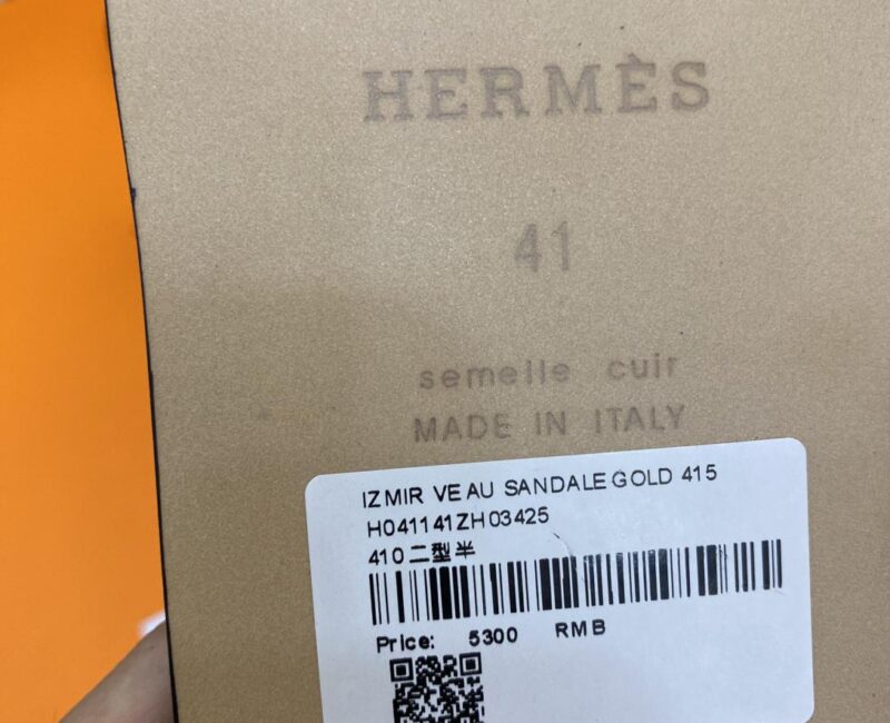 đế gỗ Dép Hermes Izmir Da Trơn Đen Lót Đế họa tiết iconic chữ H