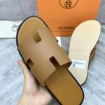 Dép Hermes Izmir Da Epsom (Sần) Full Nâu Siêu Cấp