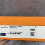 Dép Hermes Nam da Trơn 2 Màu (Bicolor) Xanh Đen