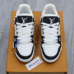 Giày Louis Vuitton LV Trainer Monogram Denim Black Like Auth