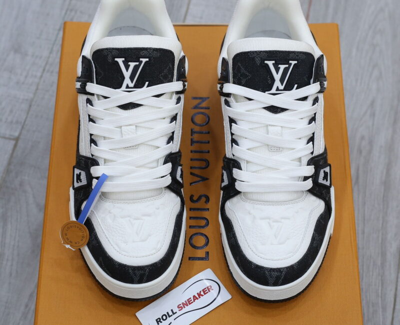 Giày Louis Vuitton LV Trainer Monogram Denim Black Like Auth