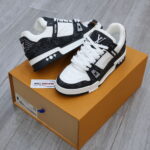 Giày Louis Vuitton LV Trainer Monogram Denim Black Like Auth
