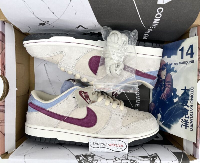 Giày Nike SB Dunk Low x Otomo Katsuhiro “Steamboy OST” Grey Purple Like Auth