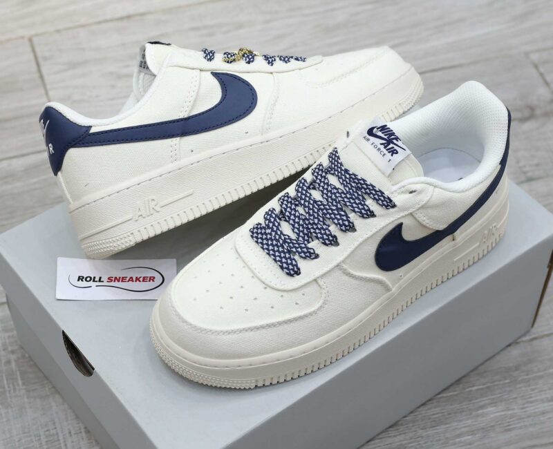 Giày Nike Air Force 1 Low Canvas Stussy Navy