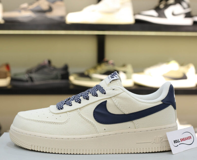 Giày Nike Air Force 1 Low Canvas Stussy Navy