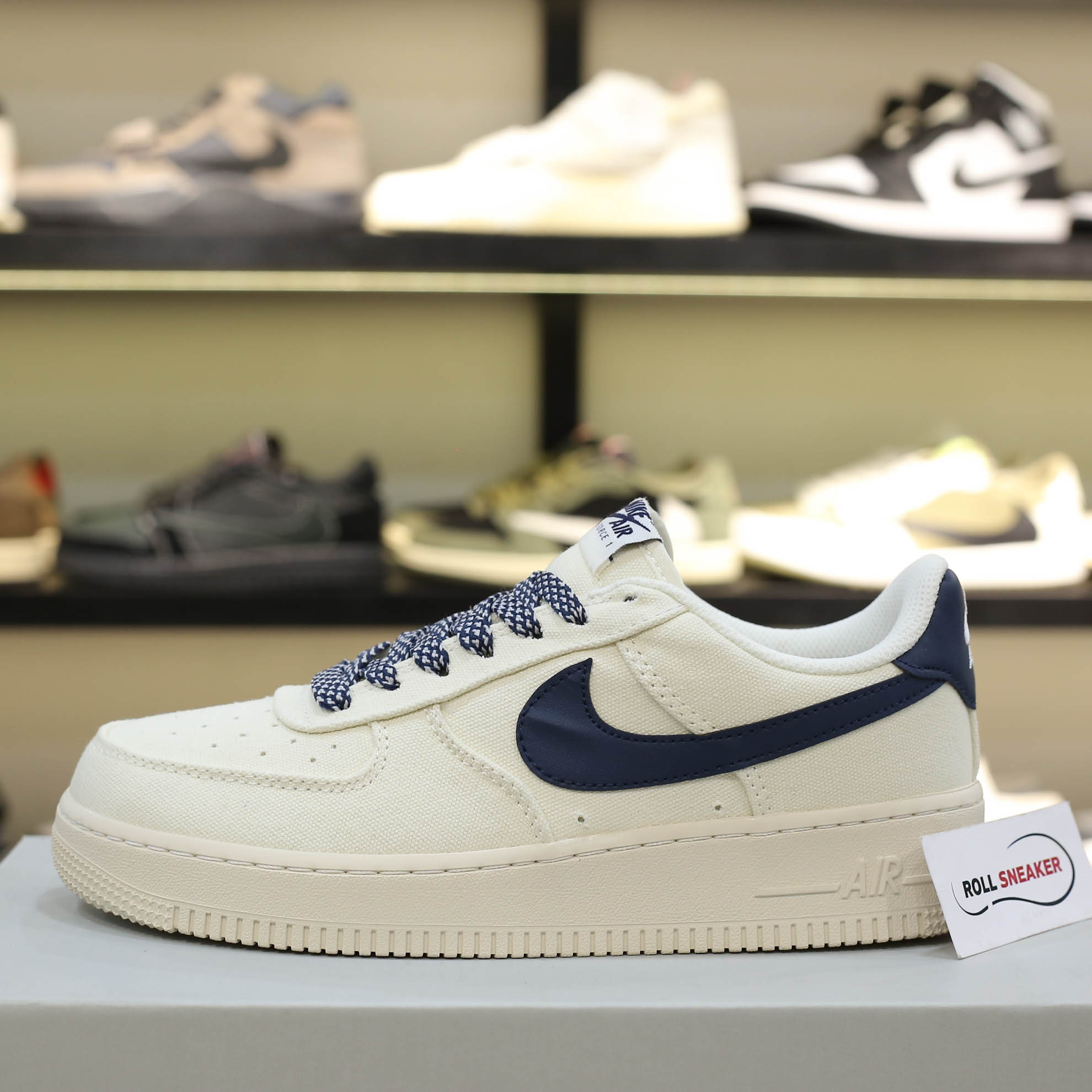 Giày Nike Air Force 1 Low Canvas Stussy Navy