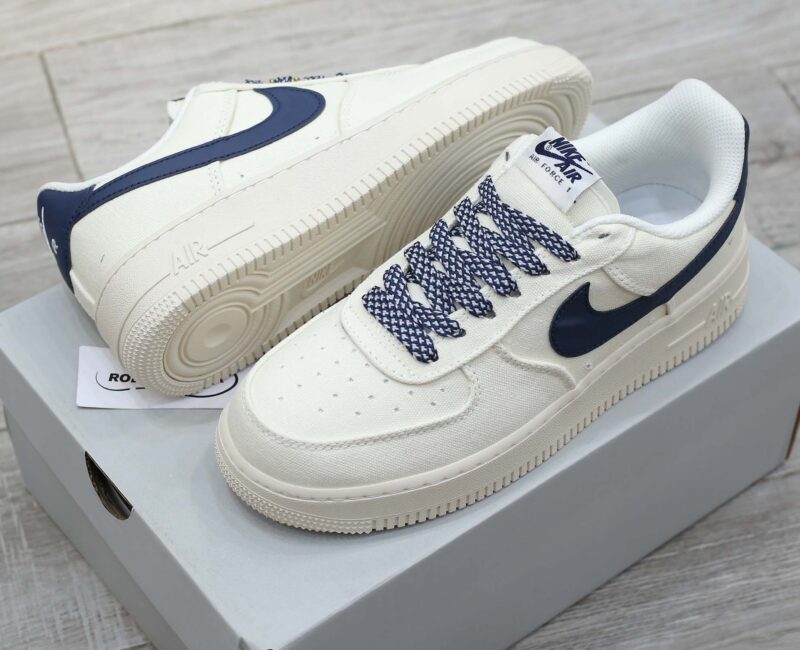 Giày Nike Air Force 1 Low Canvas Stussy Navy