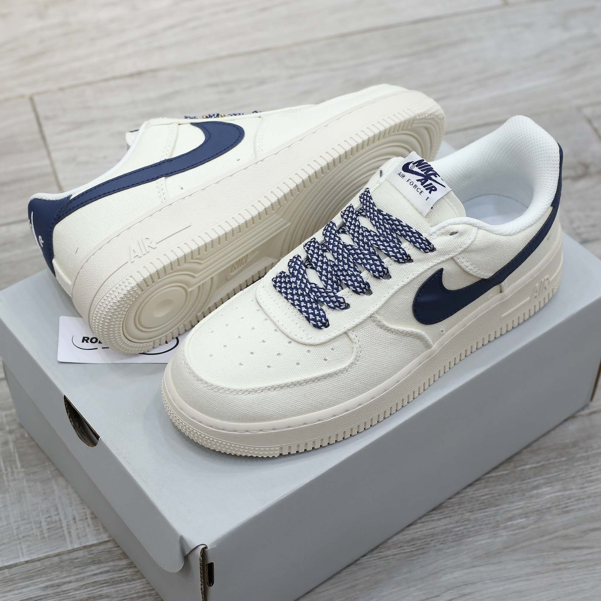 Giày Nike Air Force 1 Low Canvas Stussy Navy