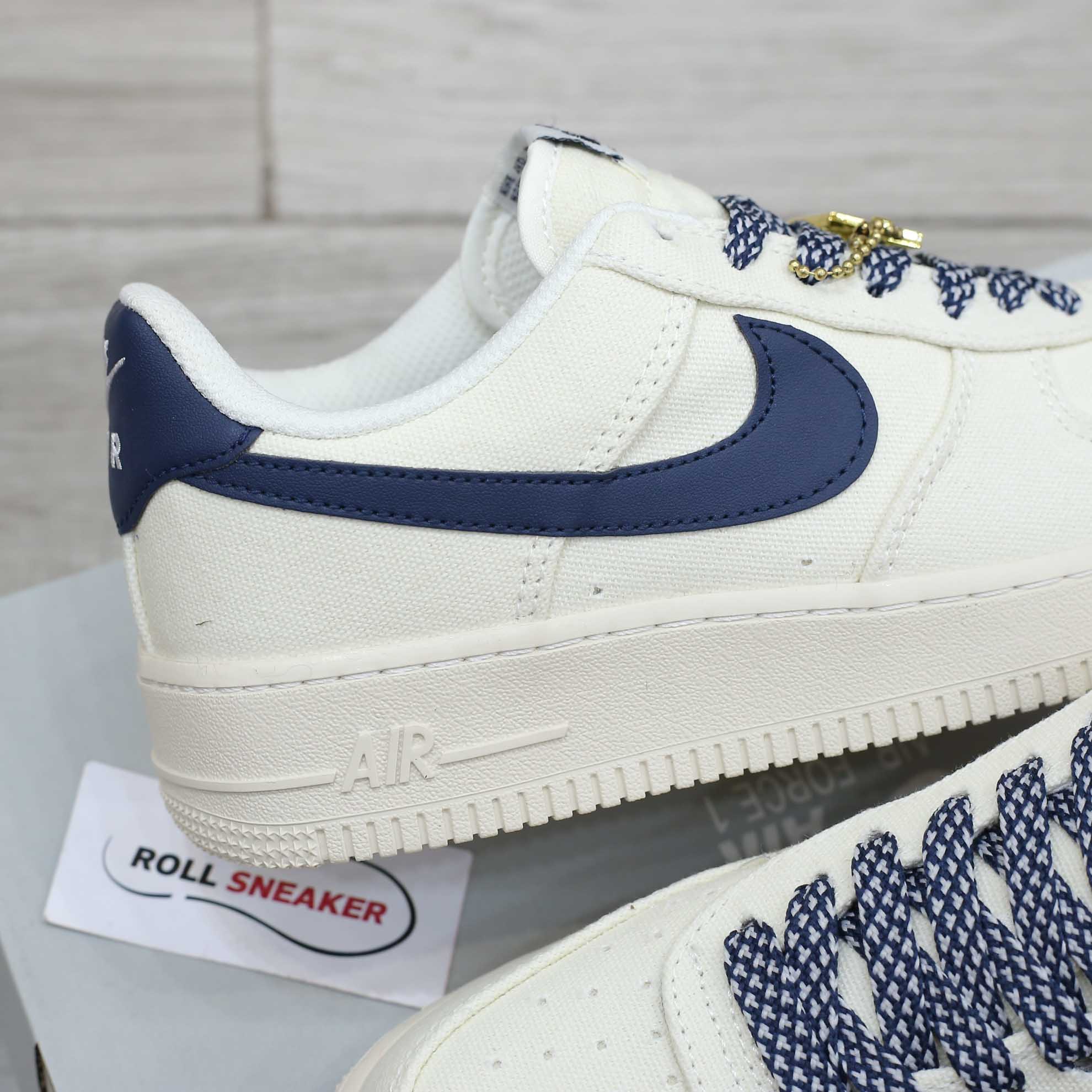 Giày Nike Air Force 1 Low Canvas Stussy Navy
