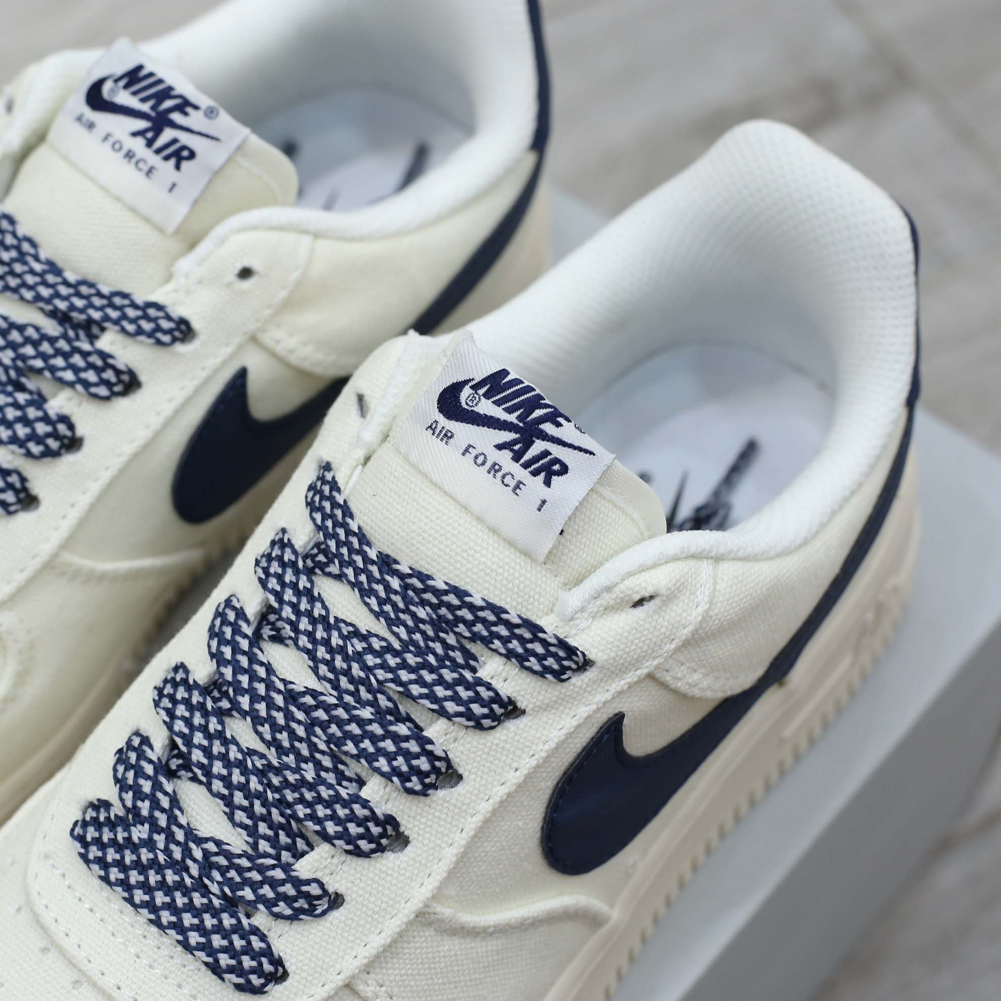 Giày Nike Air Force 1 Low Canvas Stussy Navy