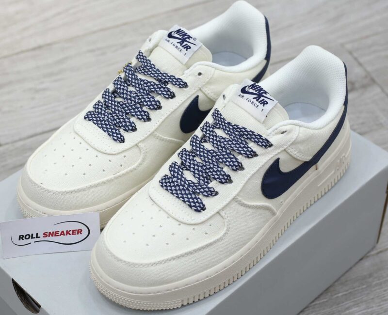 Giày Nike Air Force 1 Low Canvas Stussy Navy