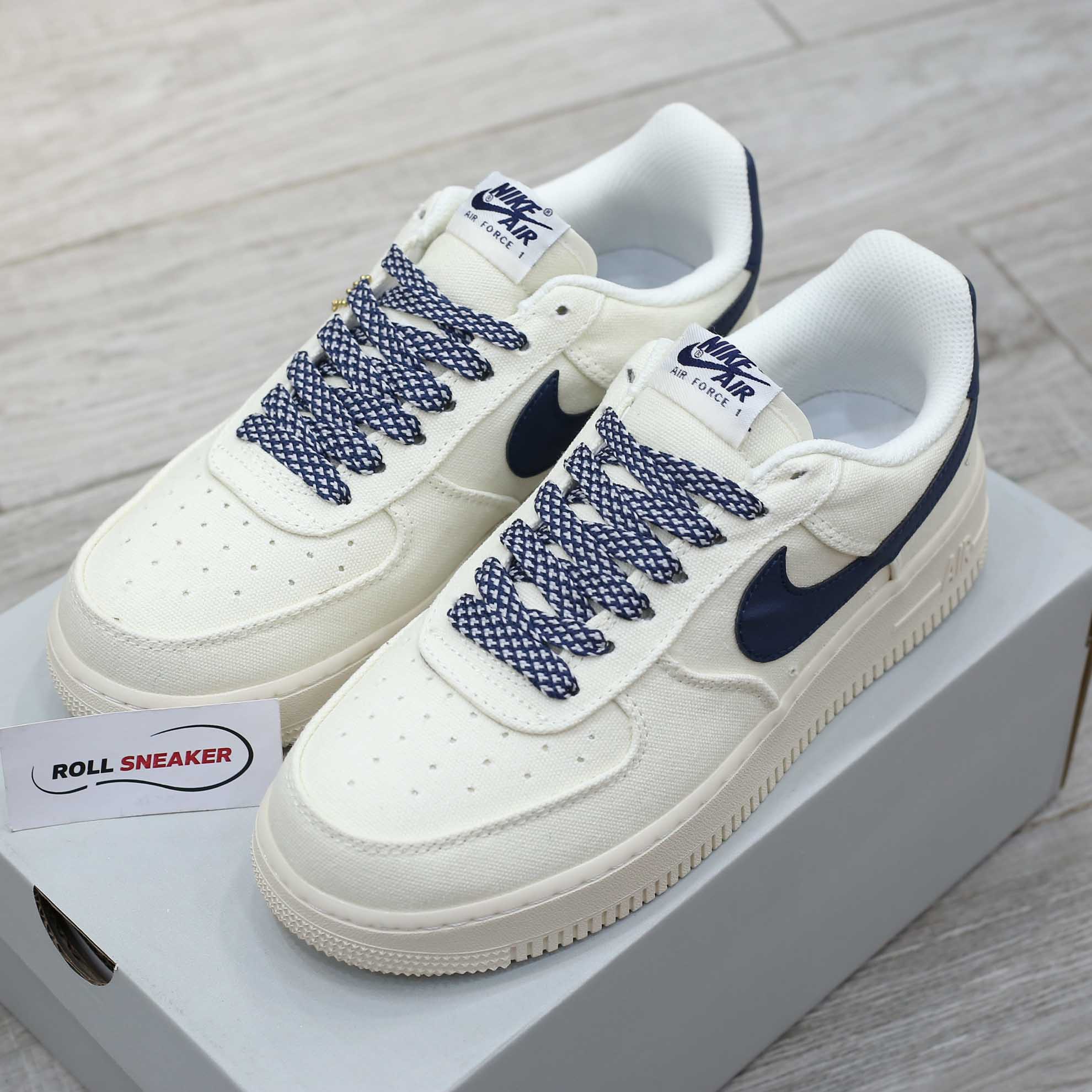 Giày Nike Air Force 1 Low Canvas Stussy Navy