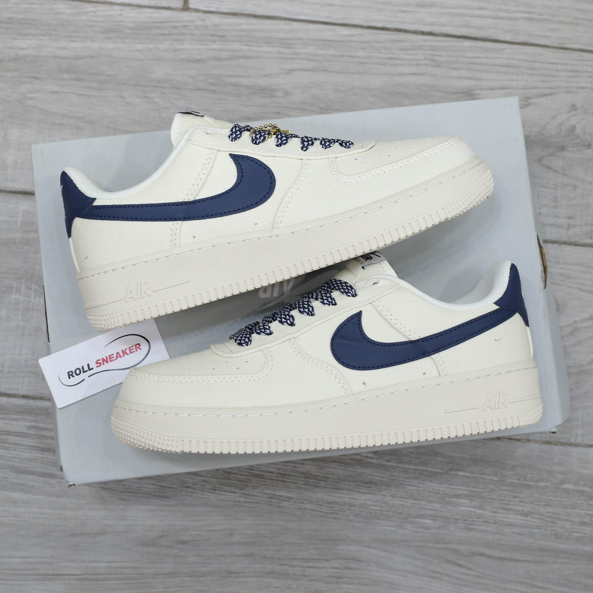 Giày Nike Air Force 1 Low Canvas Stussy Navy