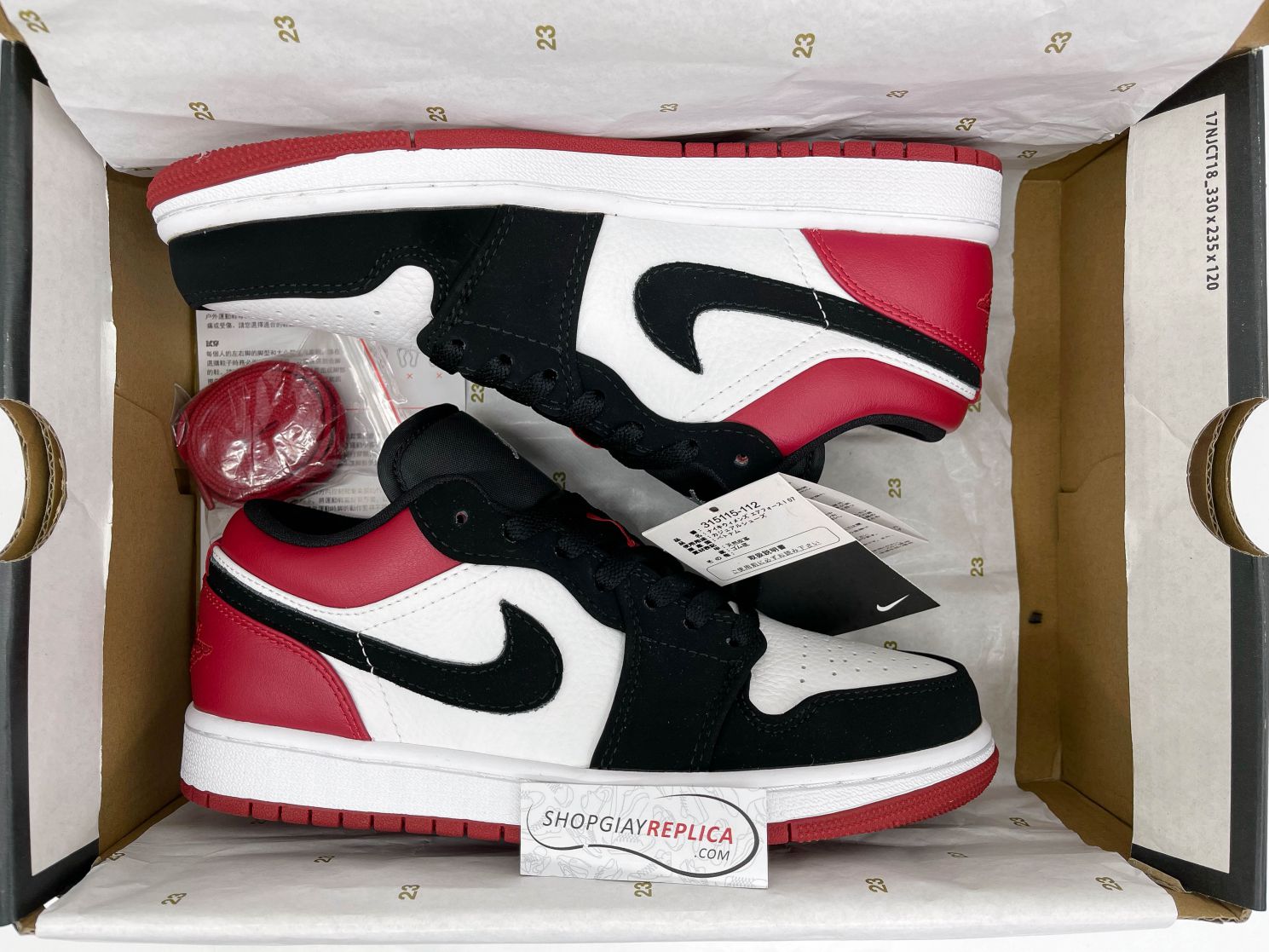 Giày Nike Air Jordan 1 Low Black Toe