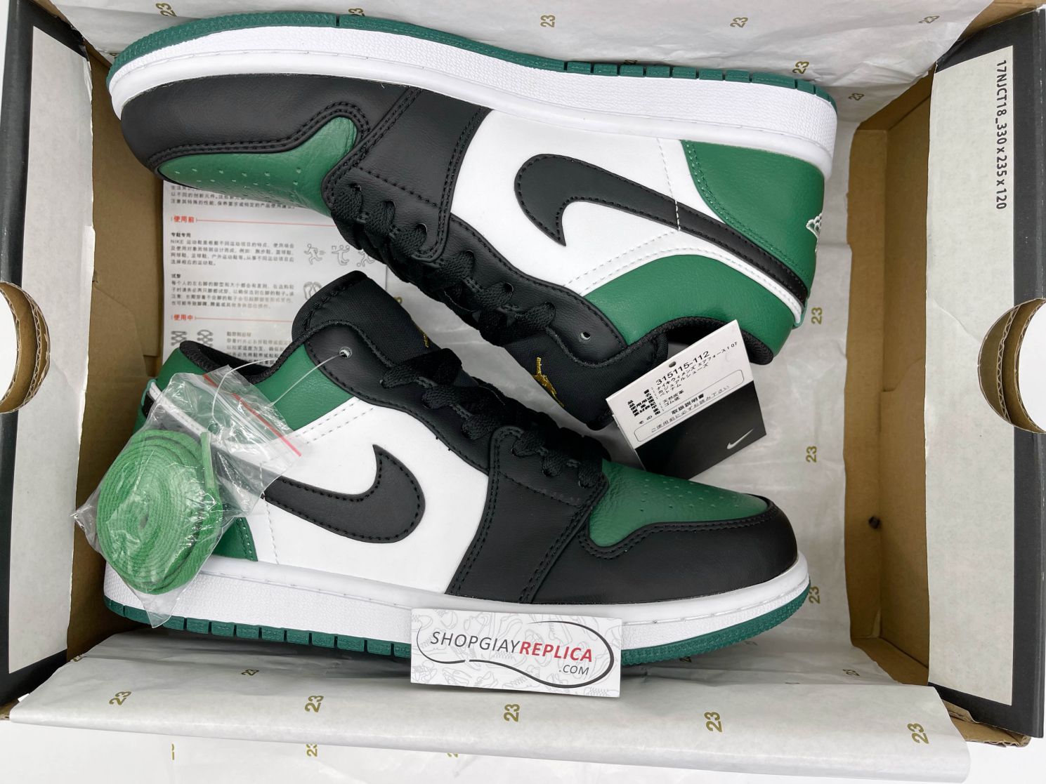 Giày Nike Air Jordan 1 Low Green Toe 11