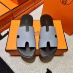 Dép Hermes Izmir da Epsom Sần Xám đế Đen like auth đế gỗ