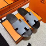 Dép Hermes Izmir da Epsom Sần Xám đế Đen like auth đế gỗ